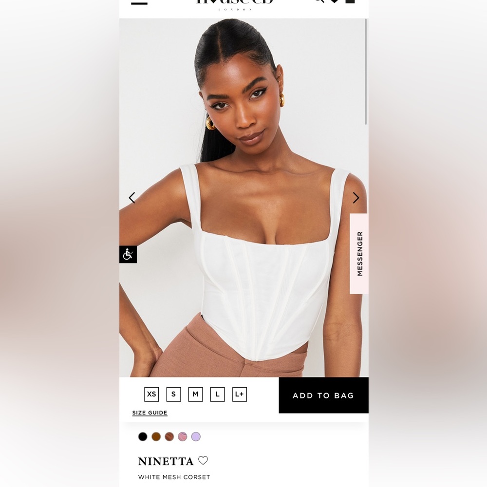 House of CB Ninetta white mesh corset, worn once, like new